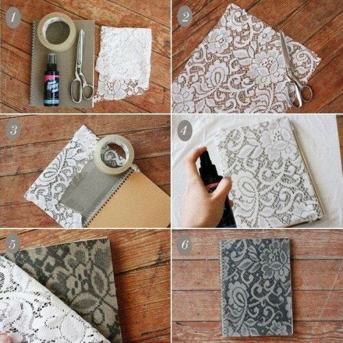 how to diy lace book cover step by step instructions