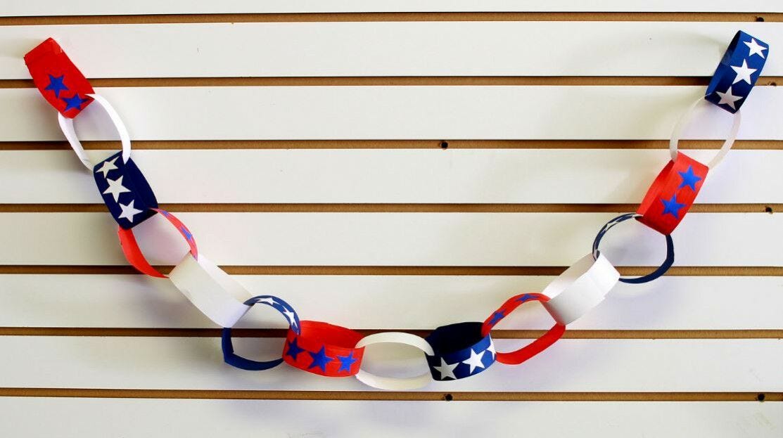 patriotic paper chain finished