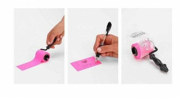 roller sticky notes, office supplies, whacky office supplies