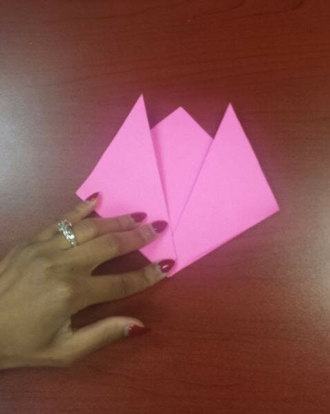 Pink paper folded