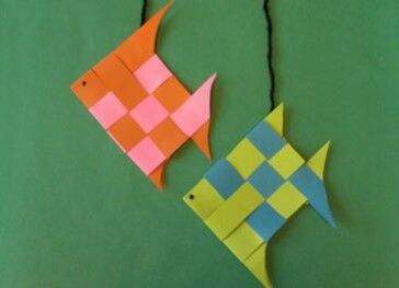 Fish craft, paper weave Paper weave fish craft