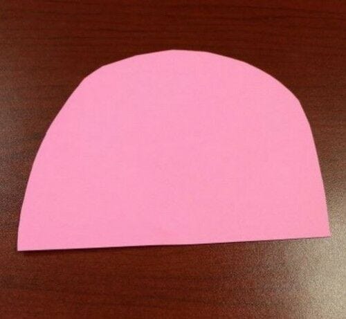 first day of school craft: pink paper half-circle