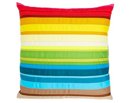rainbow grosgrain pillow rainbow striped colored pillow cushion