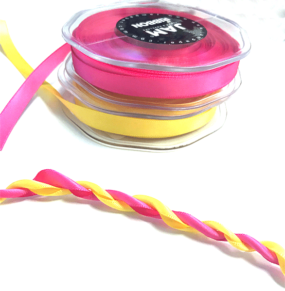 Pink and yellow ribbons