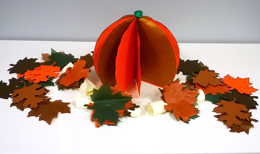 DIY Fall Table Decorations, Leaf Napkin Holders, Paper Pumpkin, Centerpiece 