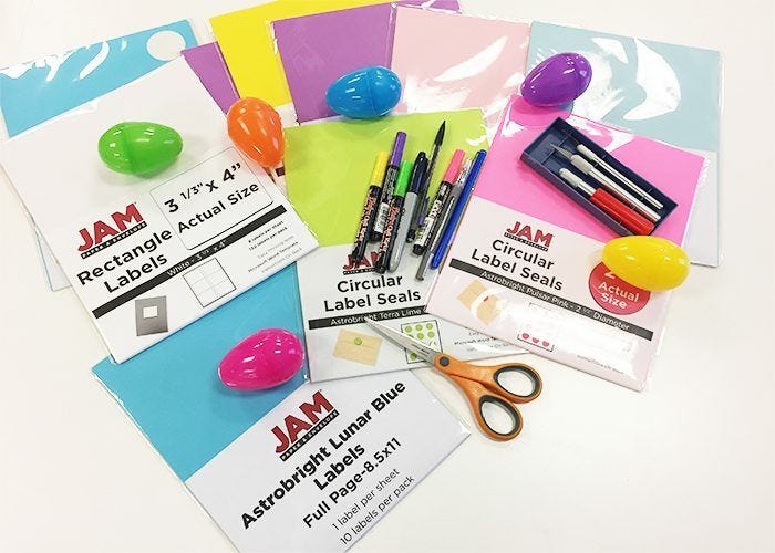 Easy DIY Easter Sticker Egg Decorations, Supplies, Labels, Color, Eggs, pens, scissors, craft knife 