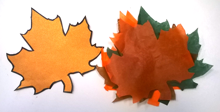 DIY Fall Table Decorations, Leaves, Foil paper, Tissue Paper 