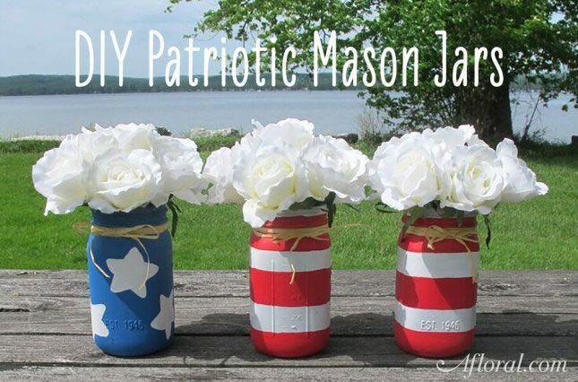 DIY Patriotic Mason Jars Mason Jars, diy mason jars, memorial day, memorial day crafts