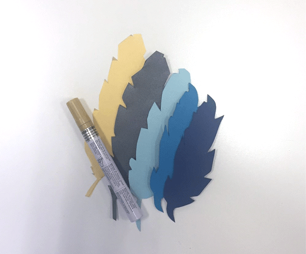 paint marker, paper, cardstock, diy, feather garland