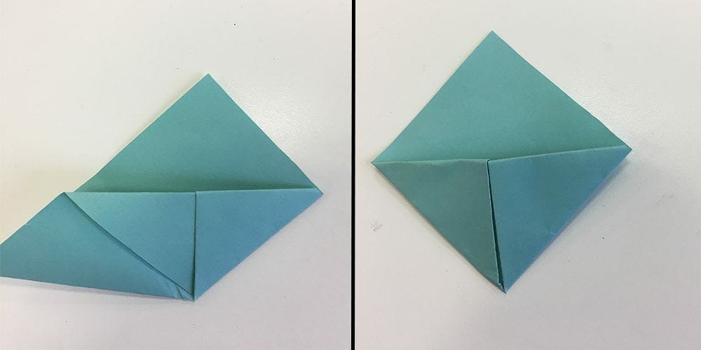 folded blue paper