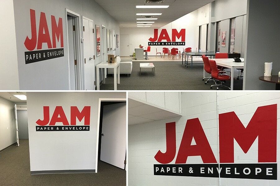 JAM logo on office walls