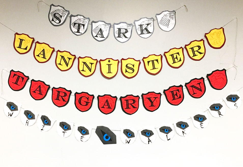 Game of Thrones banners - Stark, Lannister, Targaryen, White Walkers game of thrones houses banners stark, lannister, white walker, targaryren