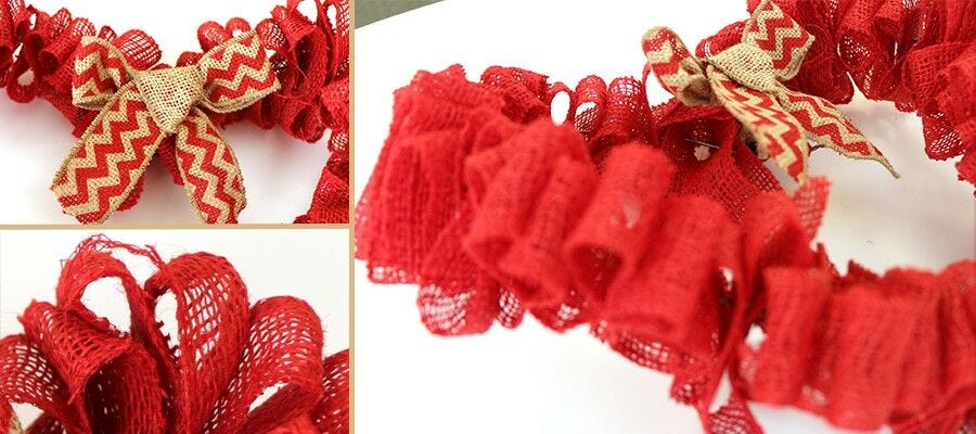 valentine's day wreaths, diy wreath, how to make a burlap wreath