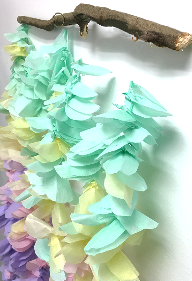 White Paper Garland, Paper Flower Garland, Window Display Decor