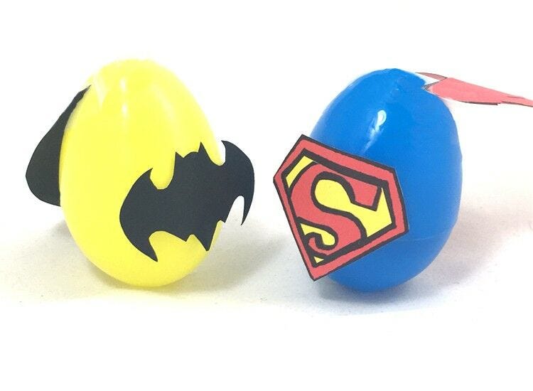 easter kids crafts, easter egg ideas, easter egg hunt, easter sunday, batman, superman 