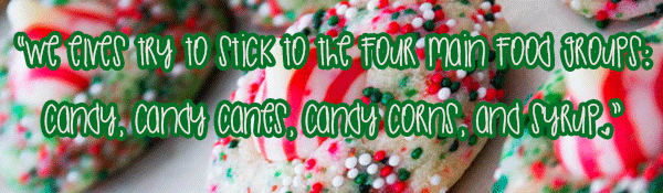 red white and green christmas cookies with sprinkles and green text