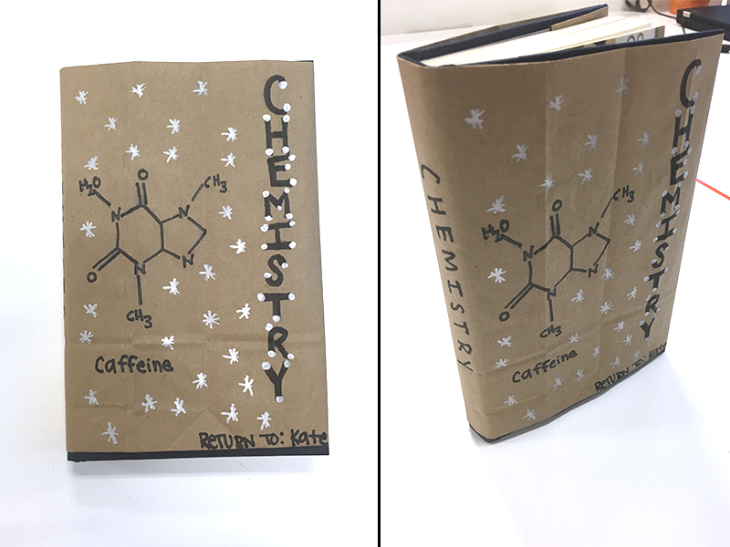 back to school textbook covers, diy book covers, chemistry 