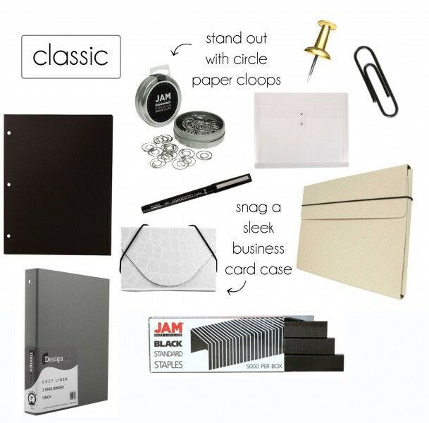 black, grey, white school supplies School Supplies to Suit Your Style