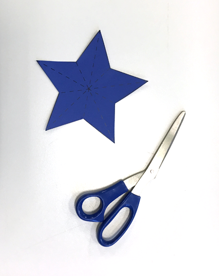 blue star, scissors