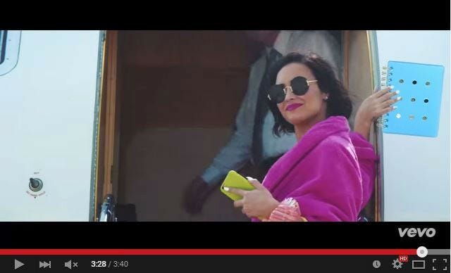 Demi Lovato holding blue journal in cool for the summer mv