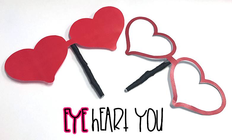 "Eye heart you" heart glasses valentine's day props