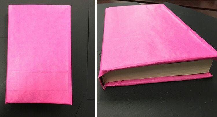 pink wrapping paper book cover