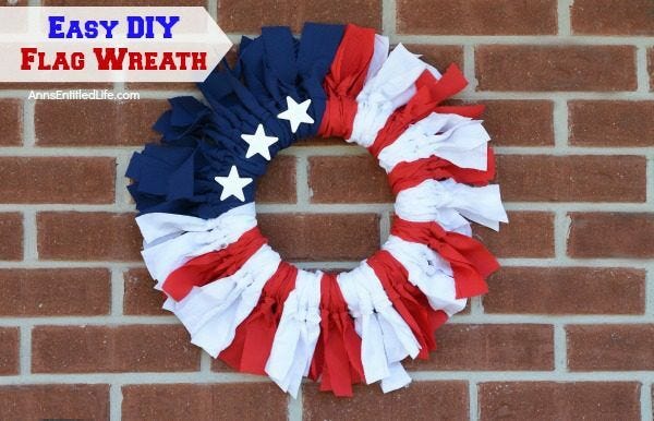 flag wreath, diy flag, american flag, diy crafts