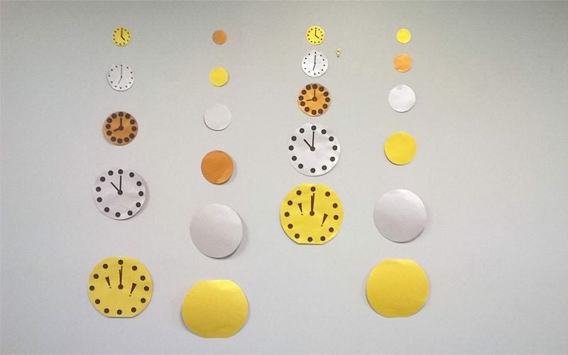 DIY Clocks hung on wall