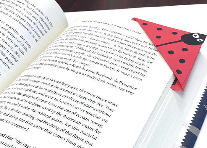 ladybug bookmark, diy bookmark, paper crafts