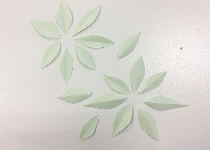 How To Make Paper Origami Easter Lilies, leaves, green, paper, light green, cut out