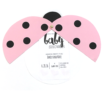 baby shower, diy ladybug, paper ladybug, polka dots, pink paper, crafts