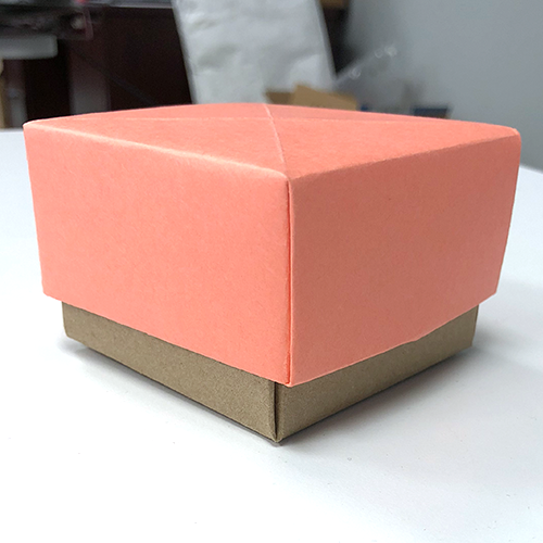 how to make a paper box, salmon pink paper, pink box