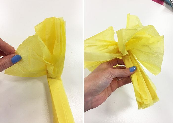 Pull out each accordion fold to resemble flower petals