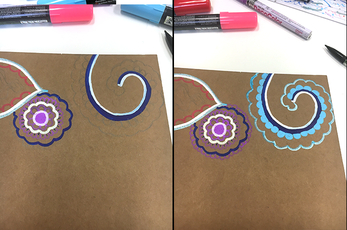 DIY Kraft Binder, Henna swirl binder