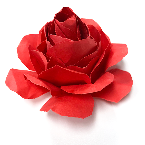Finished Red Paper Rose red paper rose completed craft project