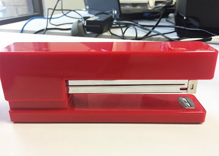 JAM's Official List of 10 Desk Essentials, Stapler, Red, Desktop, office supplies