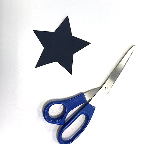 scissors, black star, star paper, paper crafts, diy