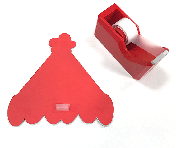 diy emojo, wrapping paper, santa hat, tape
