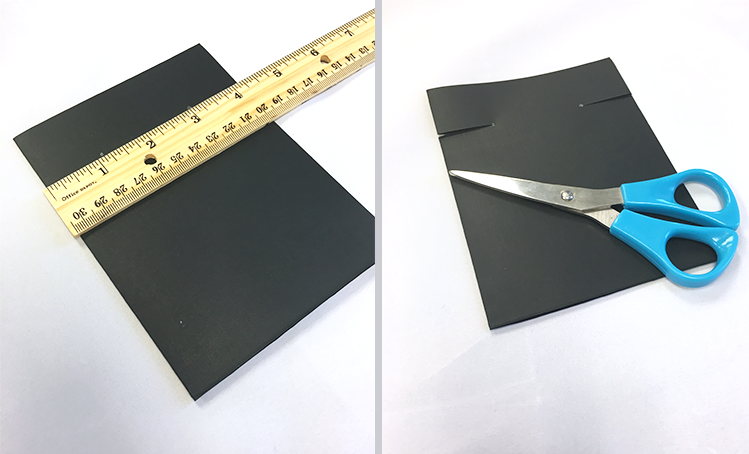 black cardstock, ruler, scissors