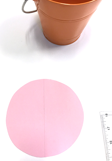 Pink circle, ruler, coffee mug baby shower invitations, pink paper, baby shower