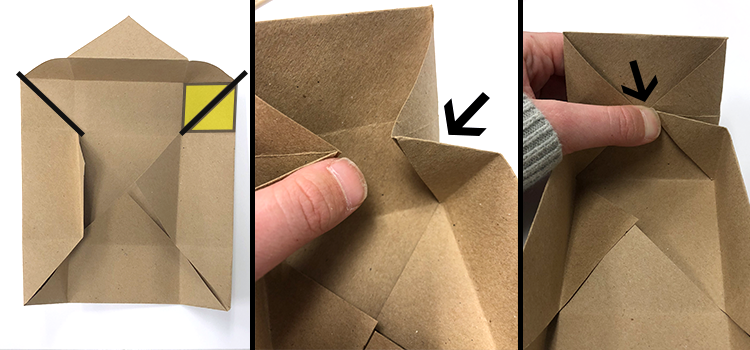 how to make a paper box, pinch, arrows, paper