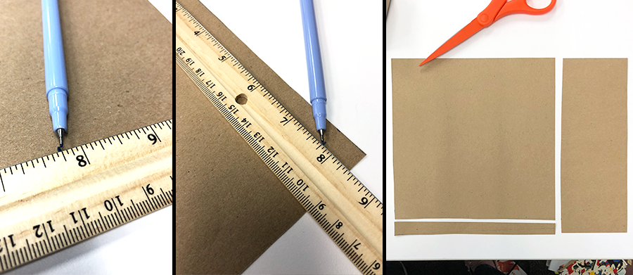 how to make a paper box, measure, cut, pieces of paper