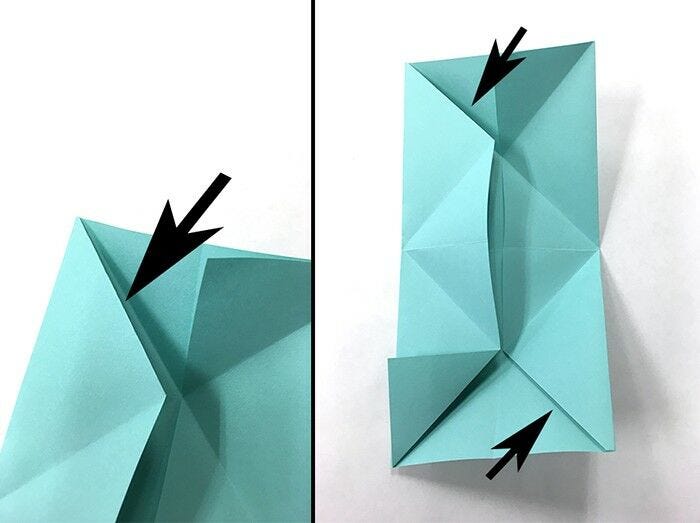 light blue paper folded paper wall art, diy wall art, paper art, how to make paper wall art