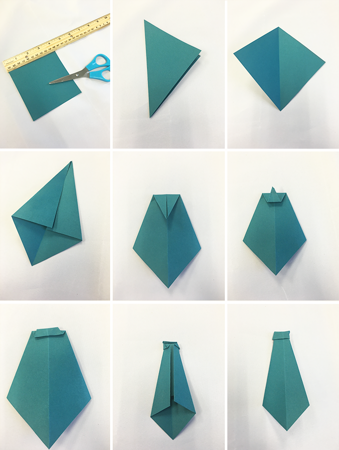 aqua cardstock folded and cut, ruler, scissors