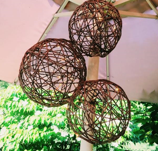 lights strung in hardened twine orbs string lights through hardened twine