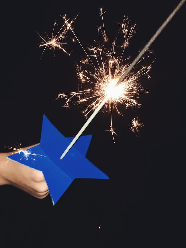 sparkler, blue star 