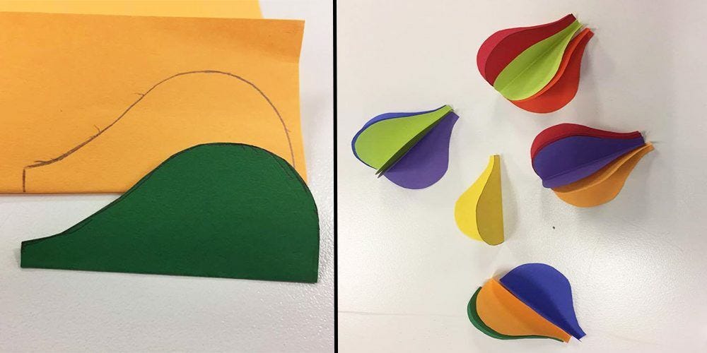 balloon shapes, colored paper