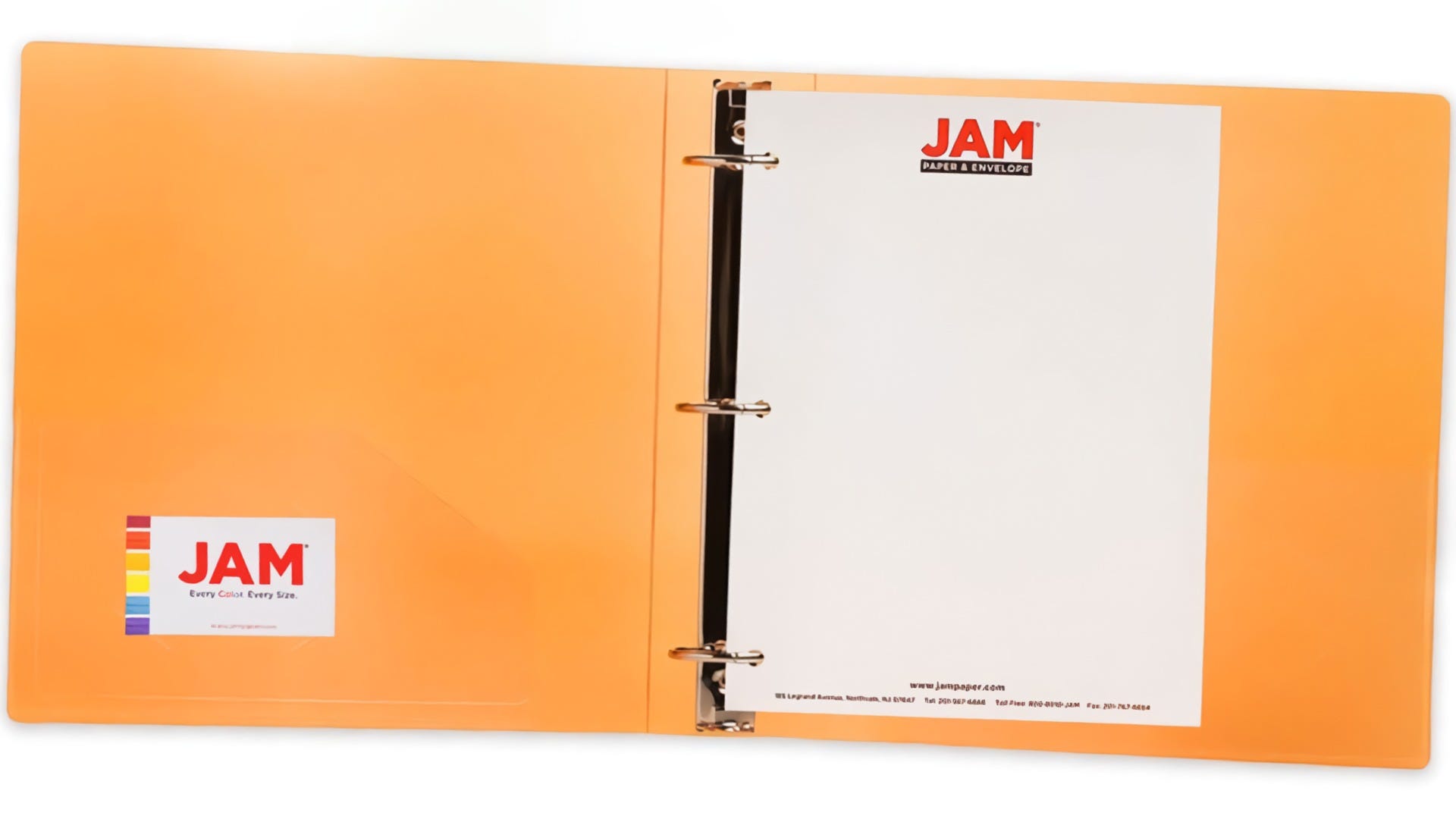 JAM Paper Orange Plastic 1 Inch Binder