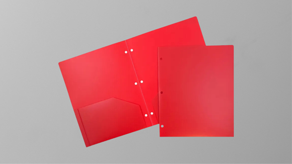 Red plastic heavy duty 3 hole